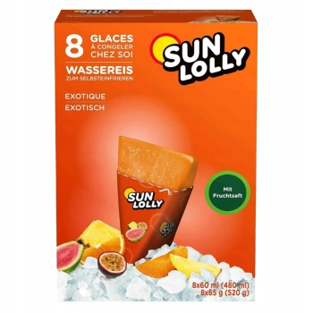 Owoce egzotyczne lody do zamrożenia Sun Lolly 8 sztuk 520g