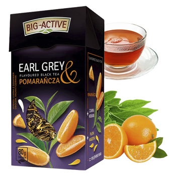 Big-Active liściasta herbata czarna earl grey pomarańcza 80g