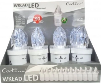 Cortina białe wkłady do zniczy led Minor 12 sztuk