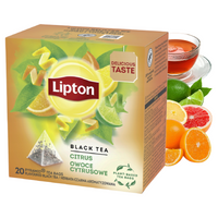 LIPTON HERBATA CZARNA OWOCE CYTRUSOWE 20T