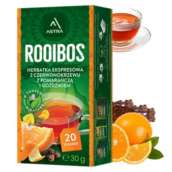 Astra Rooibos z pomarańczą i goździkiem herbatka 20 torebek