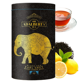 ADALBERT'S liściasta herbata czarna EARL GREY with LEMON PEEL puszka 100G