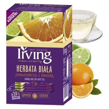 Pomarańcza limetka Irving herbata biała 20 kopertek