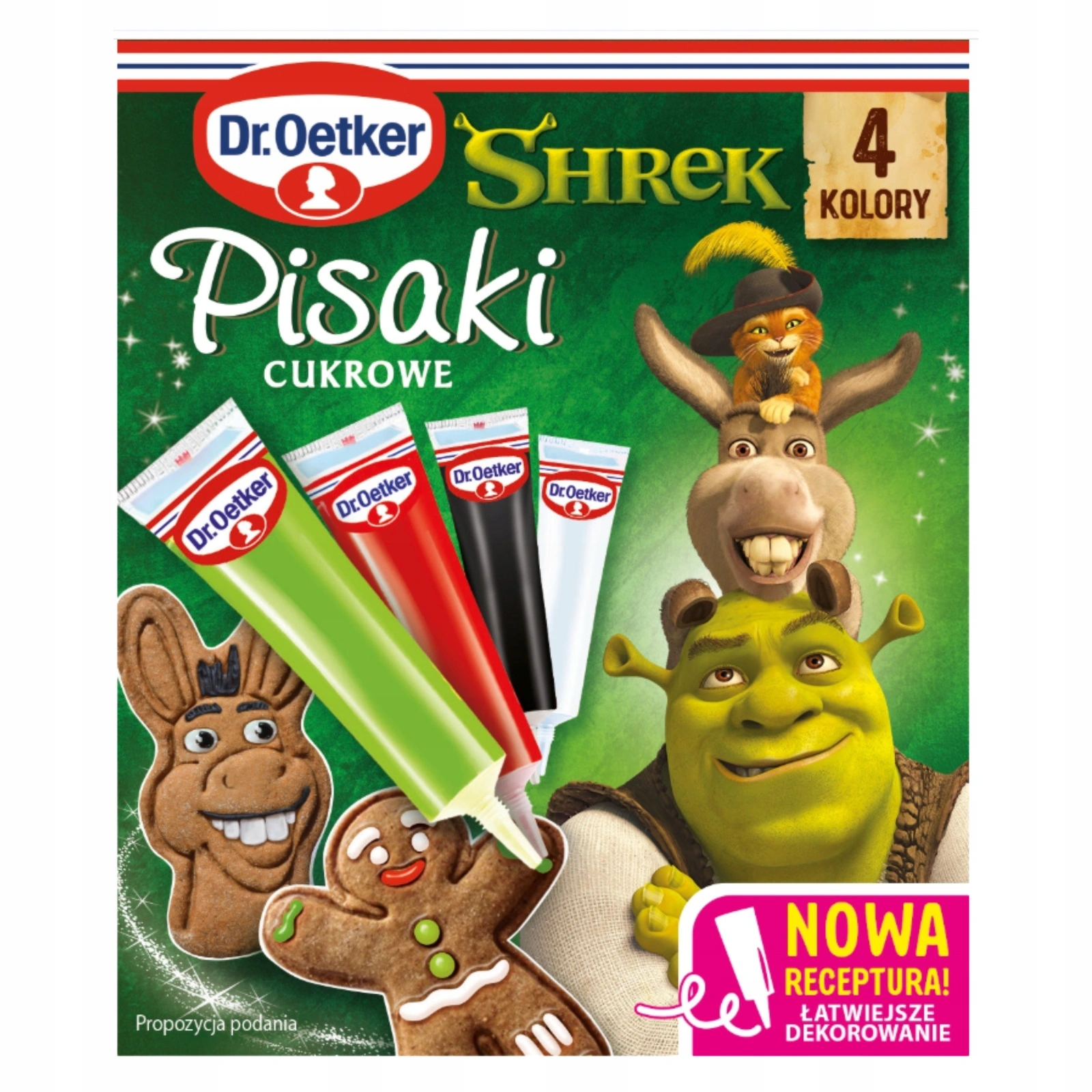 Dr. Oetker Pisaki cukrowe Shrek - 4 kolory