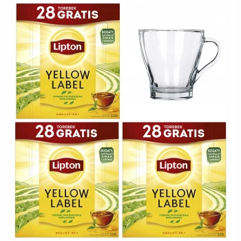 Zestaw prezentowy herbat Lipton + szklanka 280 ml