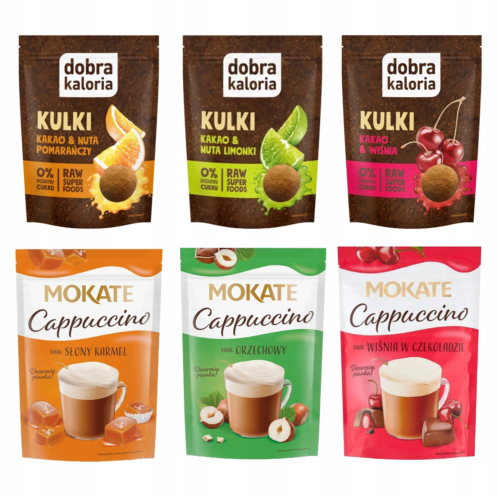 Zestaw Mokate Cappuccino i Dobra kaloria Kulki mix smaków