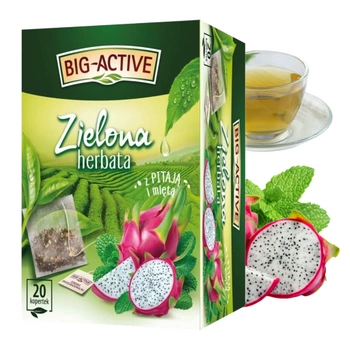 Zielona herbata Mięta Pitaja Big Active 20 kopertek