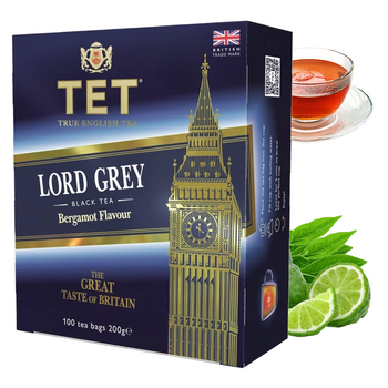 TET lord grey herbata czarna z aromatem bergamotki 100 torebek