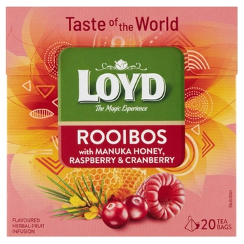 Miód manuka Malina Żurawina herbata Rooibos Loyd 20 torebek