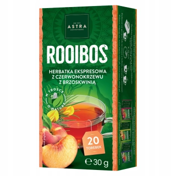 Astra Rooibos herbata z czerwonokrzewu z brzoskwinią 20 torebek