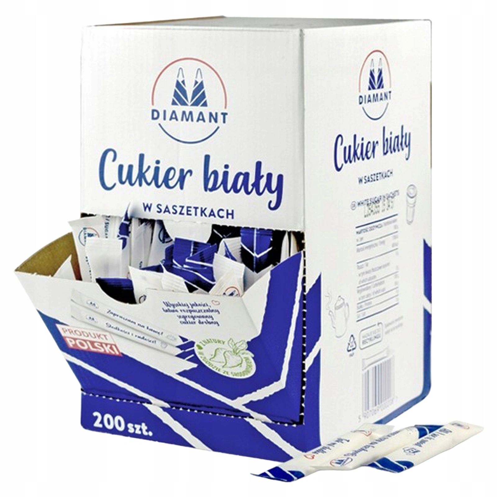 Diamant Zestaw cukier w saszetkach trzcinowy i biały 4 kg