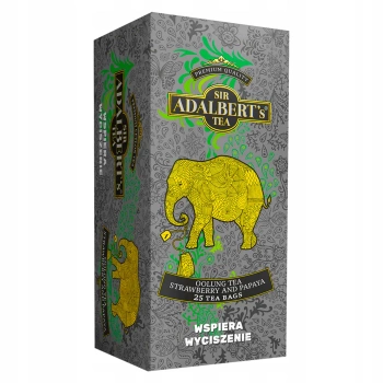 Adalbert's Tea herbata Oolong o smaku truskawki i papai wspierająca wyciszenie 25 torebek