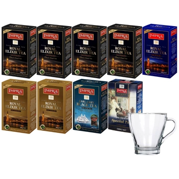 Zestaw prezentowy herbat czarnych 5 smaków + szklanka 280 ml