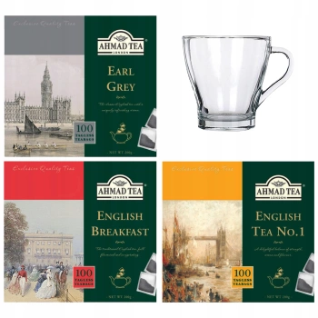 Zestaw prezentowy herbat Ahmad Tea + szklanka 280 ml