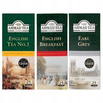 Ahmad Tea Zestaw 3 klasycznych czarnych herbat ekspresowych 75 torebek