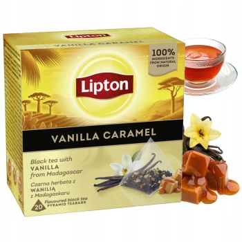Herbata czarna Lipton z wanilią i karmelem 20 piramidek