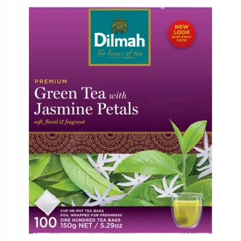 Dilmah Green Tea Jasmine herbata zielona z kwiatem jaśminu 100 torebek