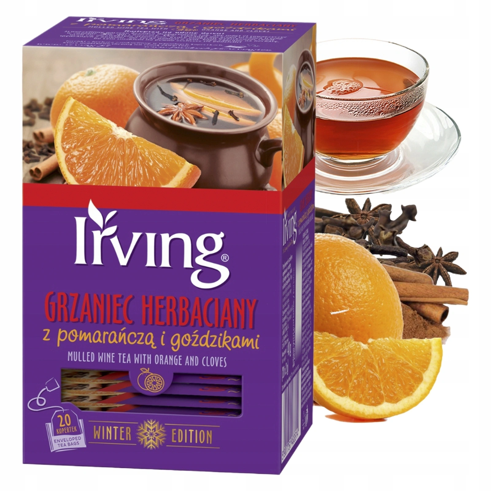 Irving Grzaniec z pomarańczą i goździkami 20 kopert