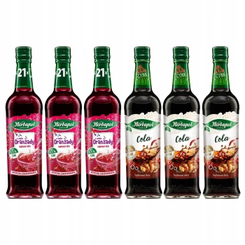 Herbapol Zestaw syropów owocowych 6x420ml - Oranżada, Cola