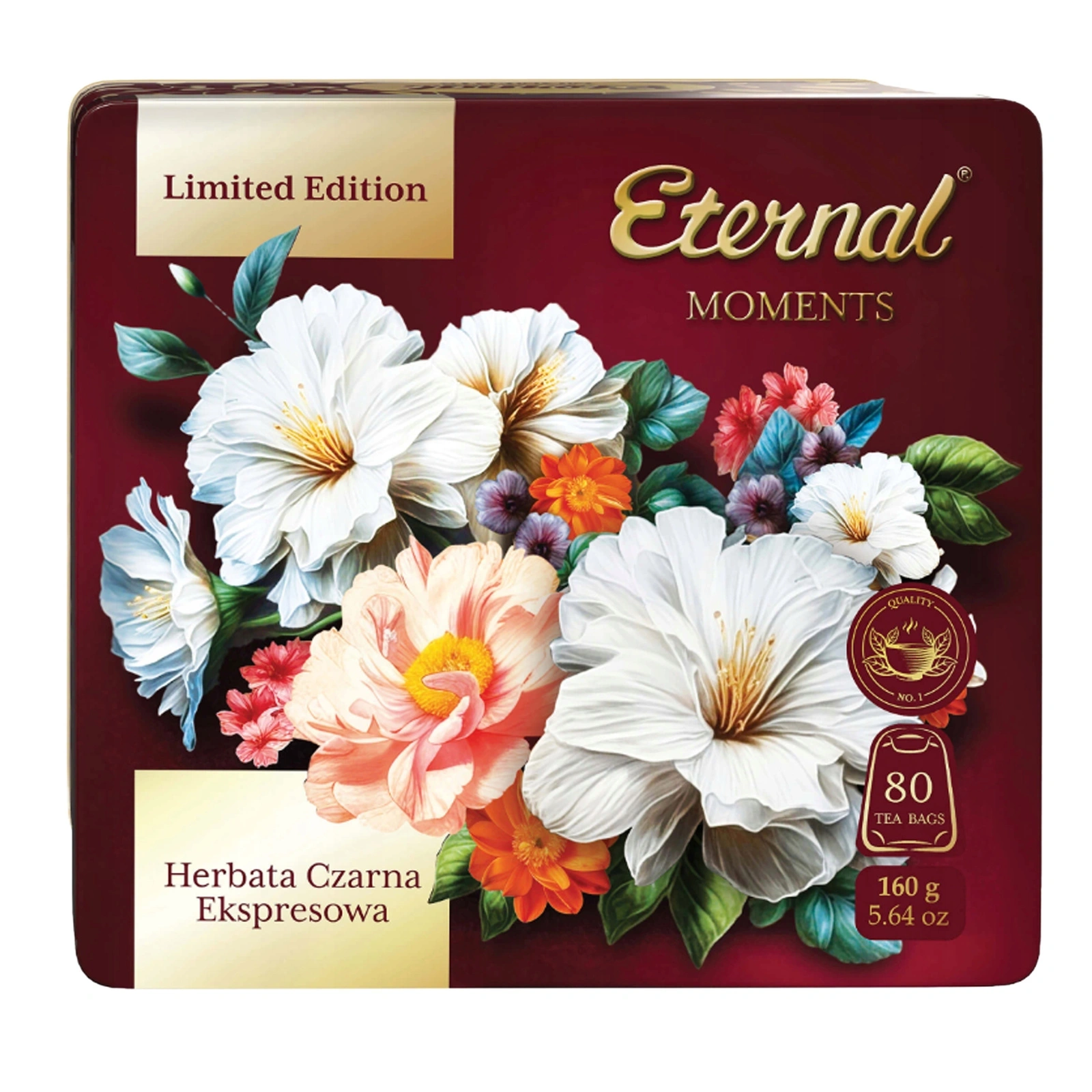 Eternal Moments herbata czarna w torebkach w metalowej puszce 80 torebek