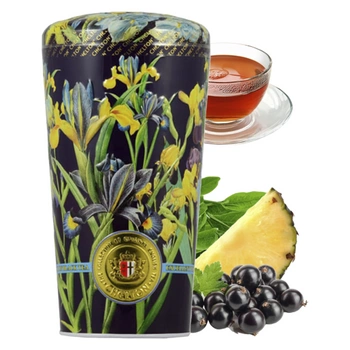 Ananas i czarna porzeczka wazon herbata czarna Chelton puszka z irysami 150g