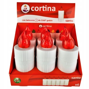 Cortina czerwone wkłady do zniczy led Santo 6 sztuk