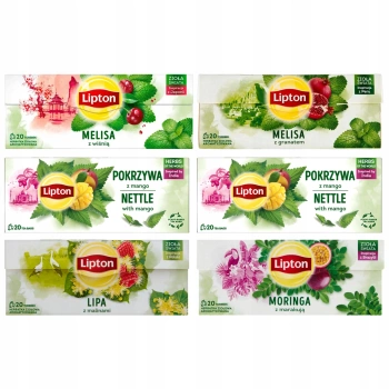 Lipton zestaw 6 herbat ziołowych mix 5 smaków 6 x 20 torebek