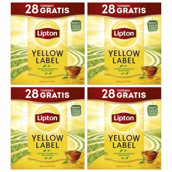 Zestaw prezentowy herbat 4x Lipton 120 torebek + naklejka
