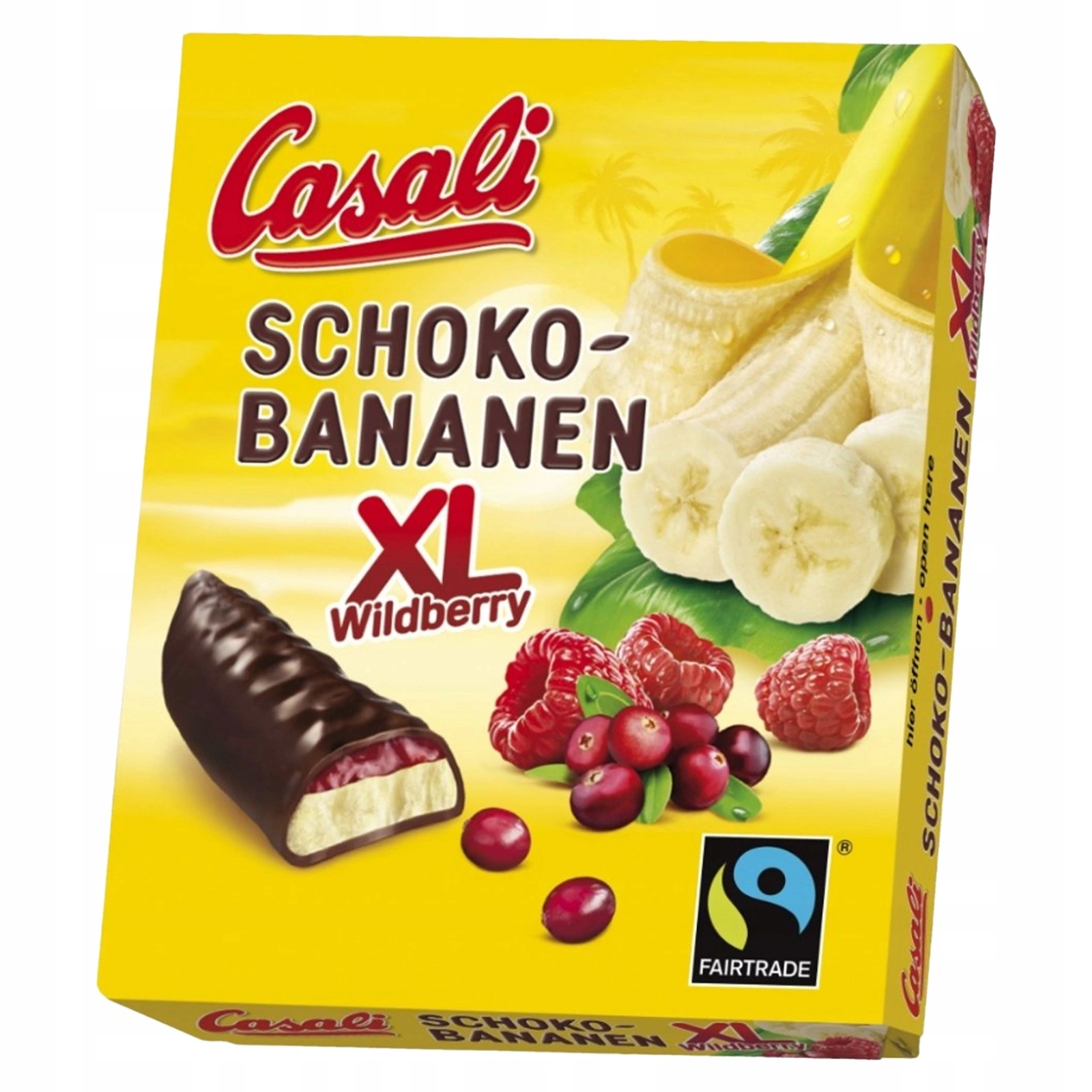 Pianki w czekoladzie Casali Schoko Bananen Wildberry XL 140g