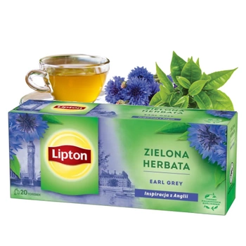 Lipton zielona herbata earl grey 20 torebek