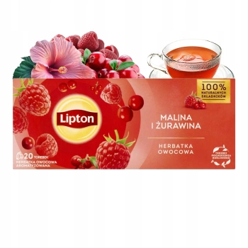 Herbata owocowa Lipton Malina Żurawina 20 torebek