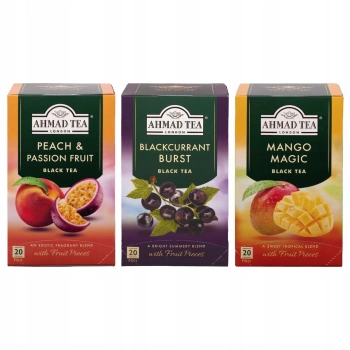 Ahmad Zestaw 3 herbat czarnych aromatyzowanych mix smaków 60 kopert