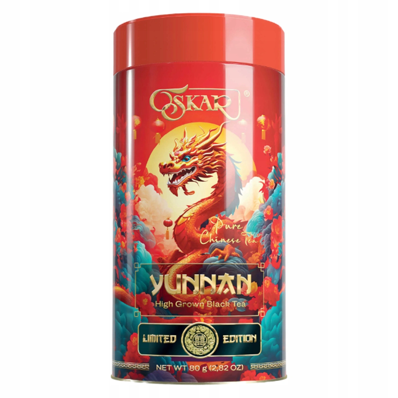 Oskar Yunnan herbata czarna w puszce Dragon 80g