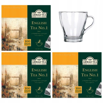 Zestaw prezentowy herbat Ahmad Tea + szklanka 280 ml