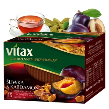 Śliwka kardamon Vitax herbata owocowa i ziołowa 15 kopert