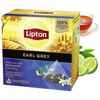 Herbata czarna Lipton Earl Grey z bergamotką 20 piramidek