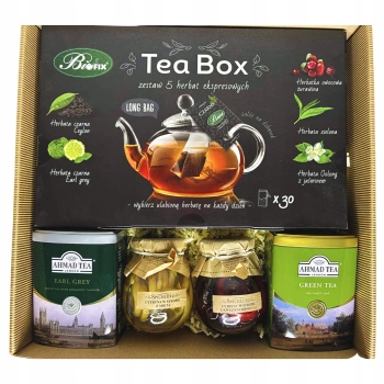 Zestaw prezentowy z cytrynkami w syropie i kolekcją herbat