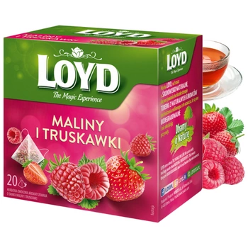 Maliny Truskawki herbata owocowa Loyd 20 torebek