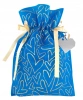 Worek prezentowy w serca ze wstążką Niebieski 30x45 cm