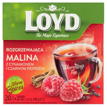 Malina cynamon pieprz Loyd herbata rozgrzewająca 20 torebek