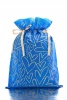 Worek prezentowy w serca ze wstążką Niebieski 30x45 cm