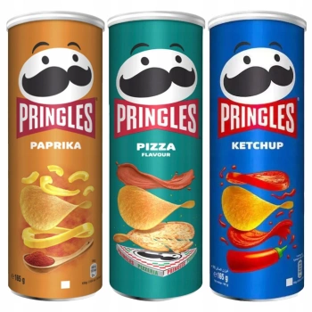 Pringles chipsy zestaw 3x165g - Paprika, Pizza, Ketchup