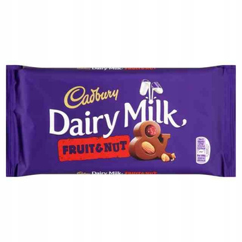 CADBURY CZEKOLADA MLECZNA FRUIT NUT 180G