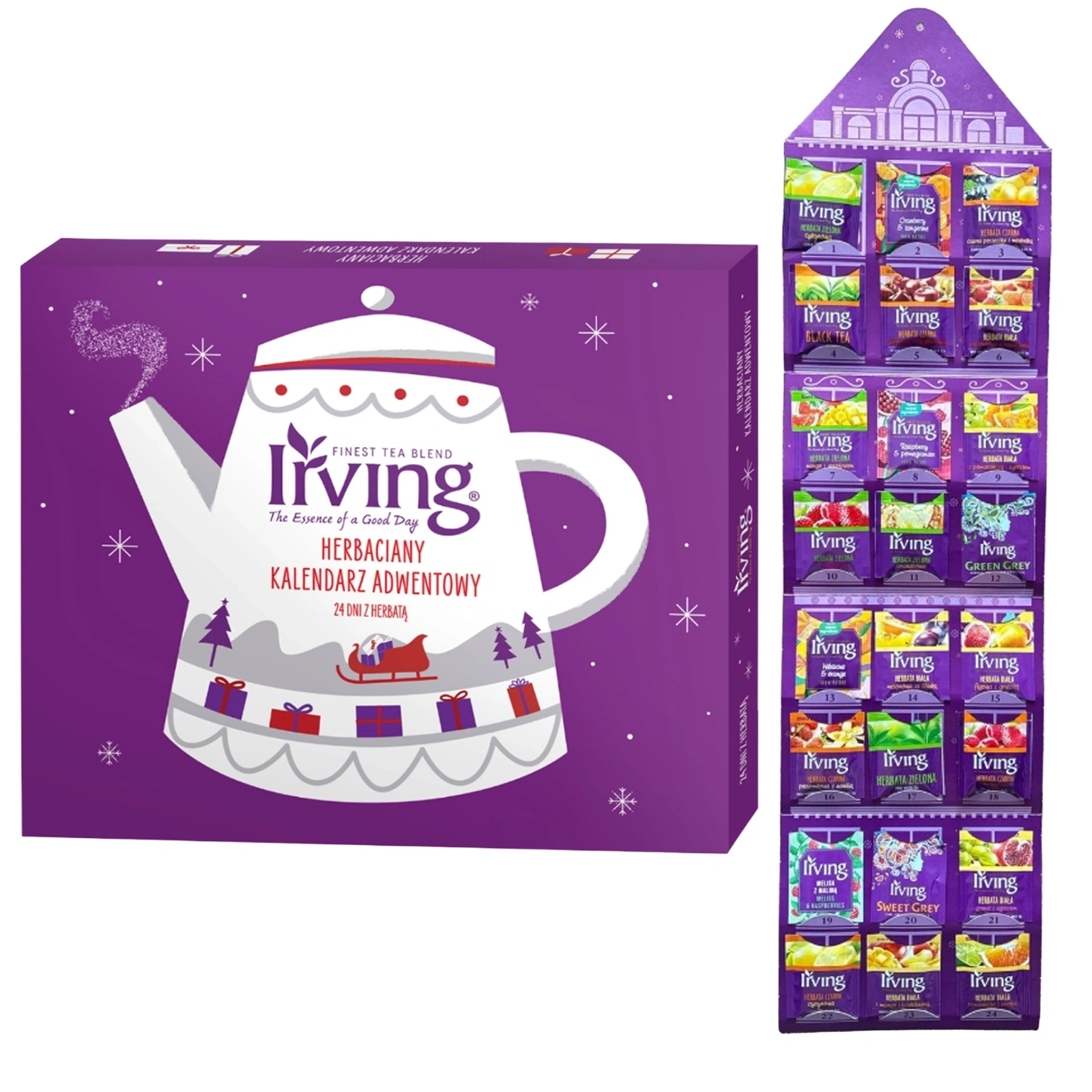 Irving zestaw kalendarzy adwentowych z herbatą 2 x 24 kopertki