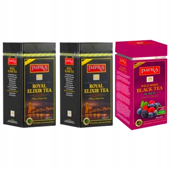Impra Zestaw 3 herbat liściastych czarnych 2 smaki 600 g