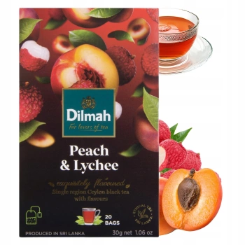 Dilmah Peach & Lychee herbata czarna aromatyzowana 20 torebek