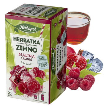 HERBAPOL HERBATKA herbata NA ZIMNO MALINA GRANAT 20 TOREBEK