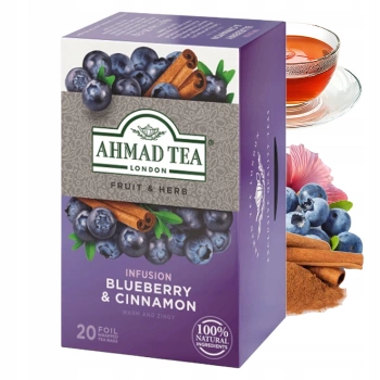 Ahmad Tea Blueberry & Cinnamon herbata owocowa 20 torebek