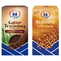 Zestaw cukru trzcinowego i kruszonego