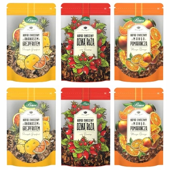 Bifix Zestaw 6 naparów owocowych 3 smaki herbatka z suszu 600 g